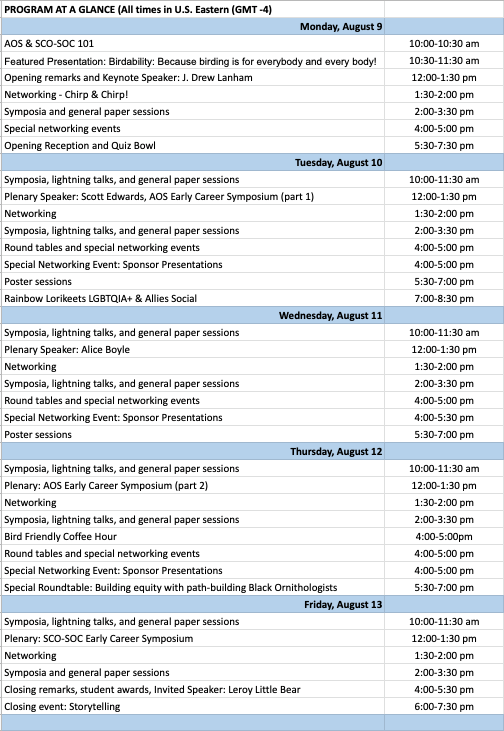 Program at a Glance